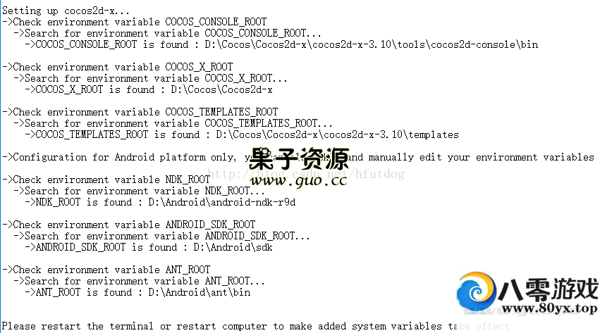 Cocos2d-x v3.10װ׿8916 :Ϸ ID:17130
